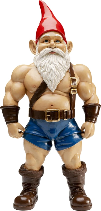 Kare Design Decorative Figure Gnome Muscle, Multi-Colour, XL, Decorative Object, Home Accessories, Gnome with Muscles, 60 x 30 x 16 cm (H x W x D)
