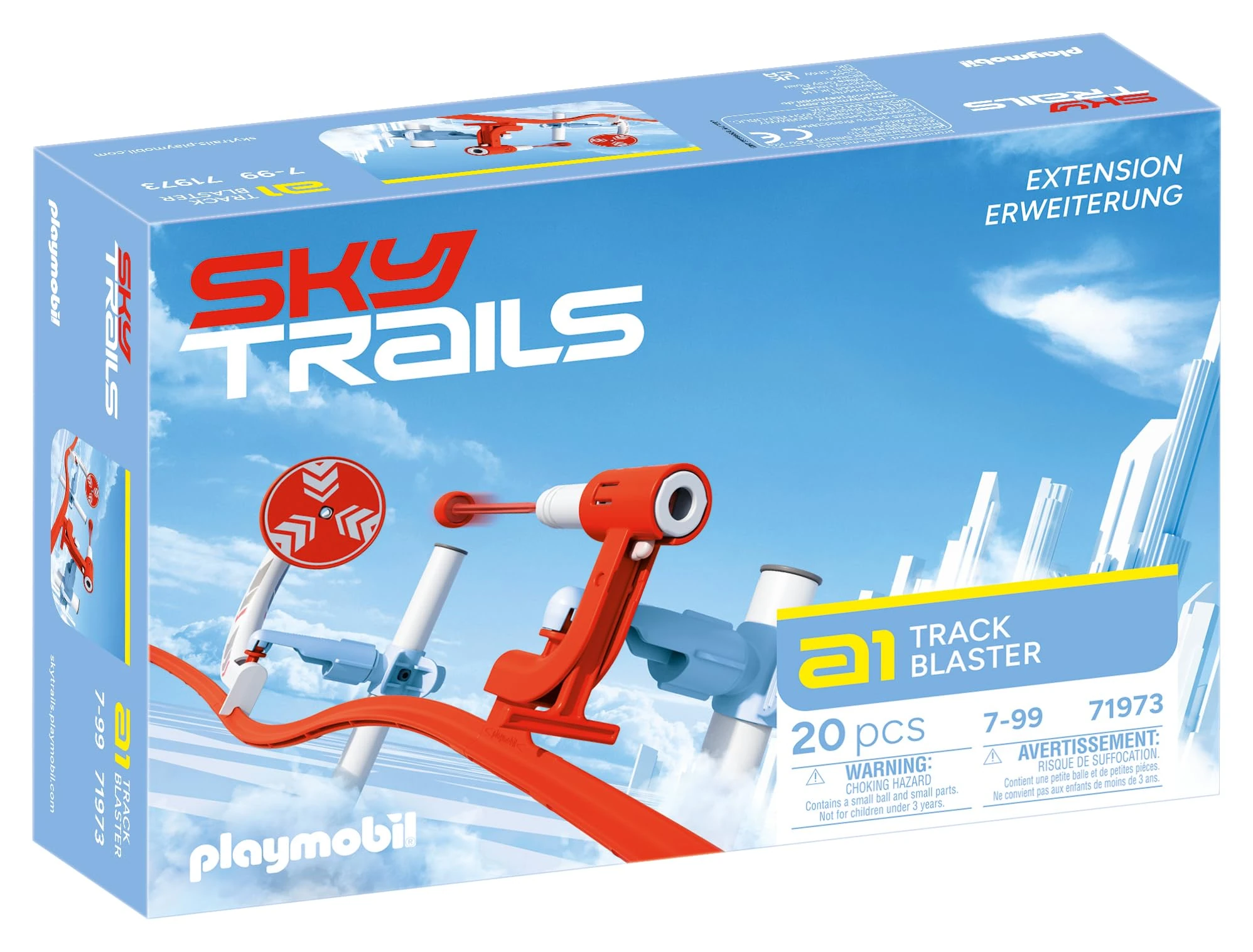 Sky Trails | Track Blaster | Construction toy for fast-paced tracks & action | Build, connect & experience thrilling adventures for children aged 7+ | 71973