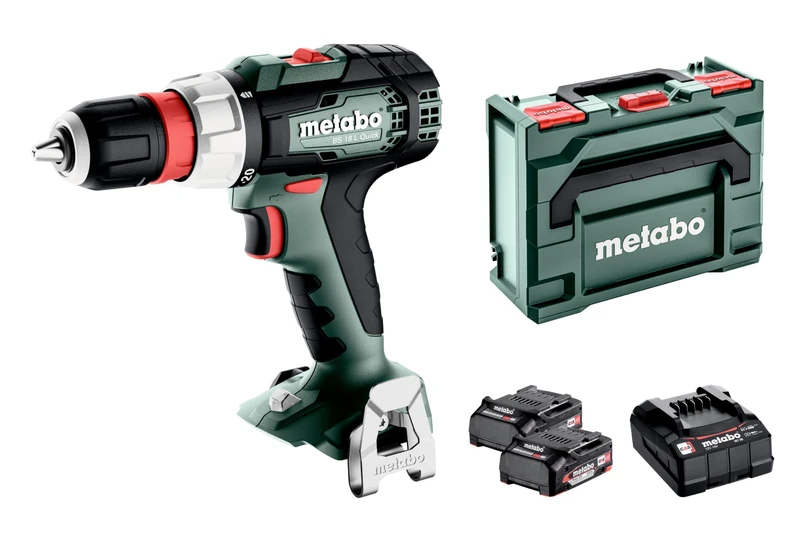 Metabo 614052500 BS 18 L Quick Cordless Drill Driver with 2 Batteries, Charger and case