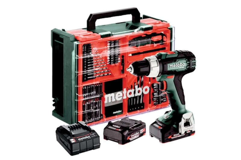 Metabo BS 614051710 Cordless Drill Driver 18 L with Battery and Plastic Case (2 x LiPower 18 V 2 Ah Batteries, Drill Diameter 13 mm/36 mm, Weight 1.6 kg)