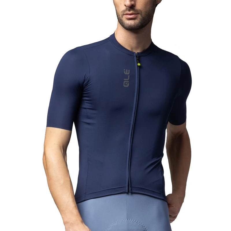 Alé Cycling Men's Pragma Colour Block Short Sleeve Cycling Jersey, Navy Blue, L