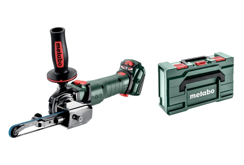 metabo BFVB LTX BL Cordless Belt File 90-18 V, 6-19 mm Sanding Belt Width - Brushless Motor, Variable Speed, Slim Sanding Arm, Metalworking, for Precise Grinding - Includes Accessories and metaBOX