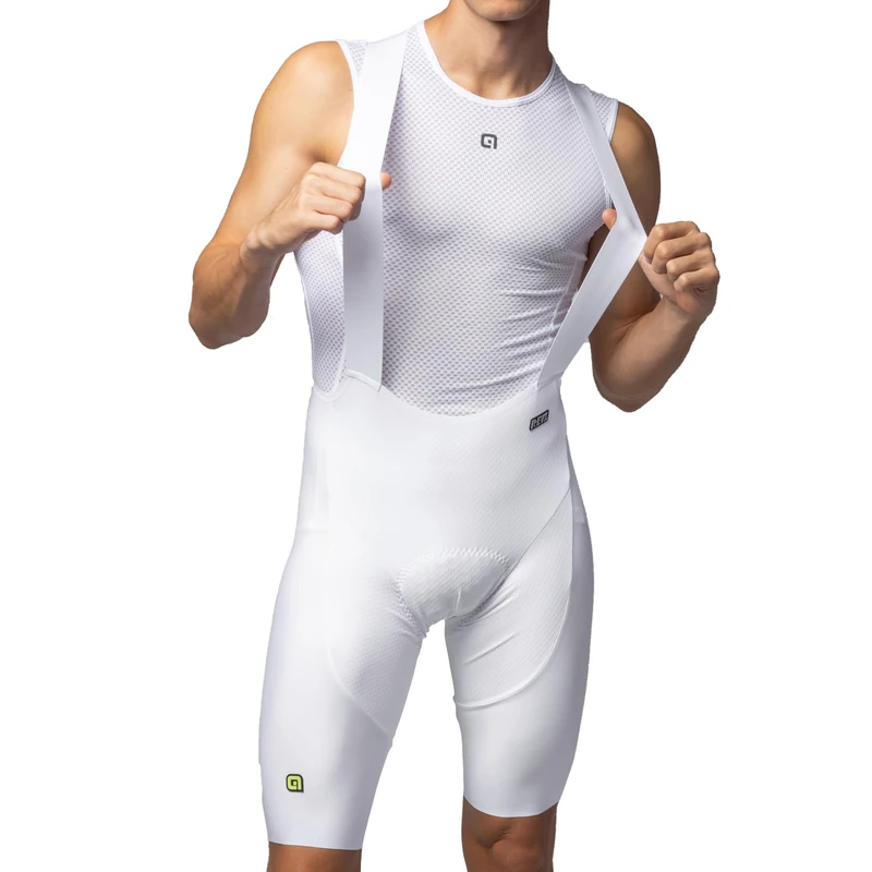 Alé Cycling Men's R-EV1 Voltage Bib Shorts, White, M