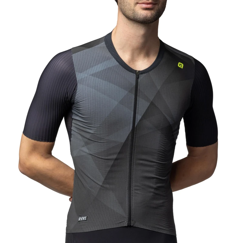 Alé Cycling Men's R-EV1 Sprinter Cycling Jersey, Black, L