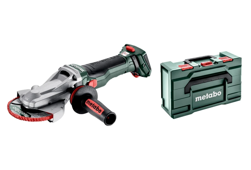 metabo Cordless Flat Head Angle Grinder WVBF 18 LTX BL 15-125 Quick - 18 V, Disc Diameter 125 mm - Brushless, Extremely Flat, Speed Control with Adjusting Wheel, Quick Release Nut - Includes