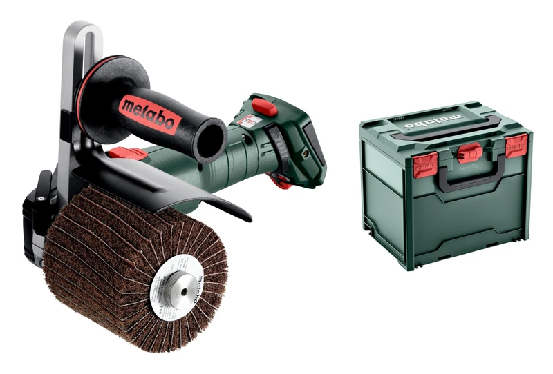 metabo Cordless Satin Machine SVB 18 LTX BL 200-18 V, CAS, 200 mm Grinding Body Diameter - Brushless Motor, Variable Speed, Metal Processing, Satining, Grinding, Polishing - Includes Accessories and - Image 1