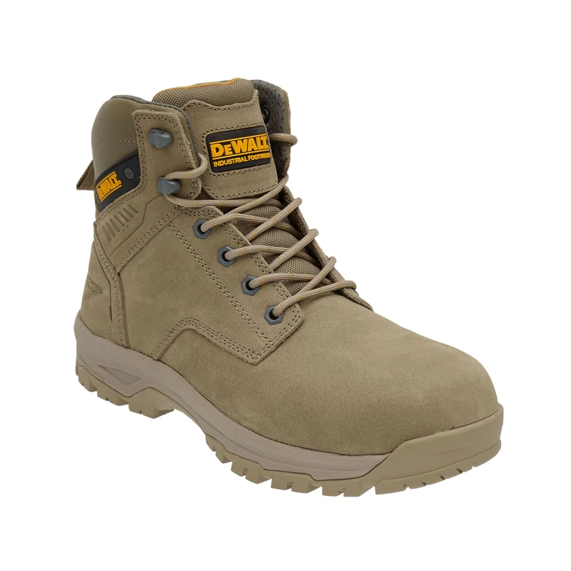 DEWALT Cranson Steel Toe Cap, Nubuck Leather, Lightweight, Safety Work Boot, Stone, UK11