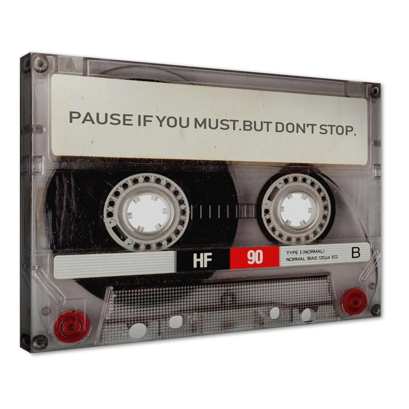 Novatique Inspirational Office Wall Decor Cassette Tape Canvas Print Music Room Decoration Tape Painting for Bedroom Living Room,24 x 36inch
