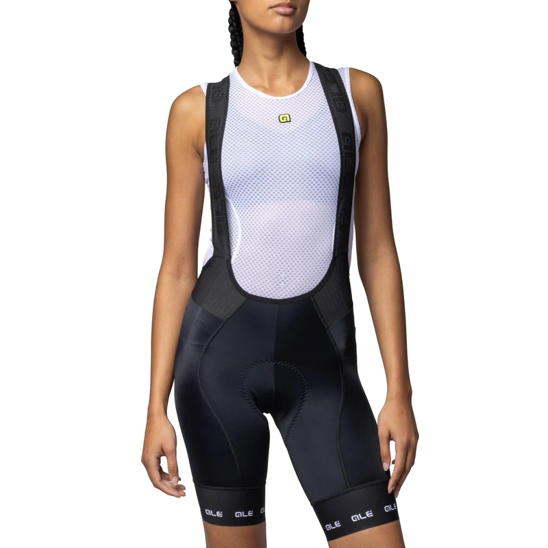 Alé Cycling Women's PR.E Strada 2.0 Bib Shorts, Black/White, S