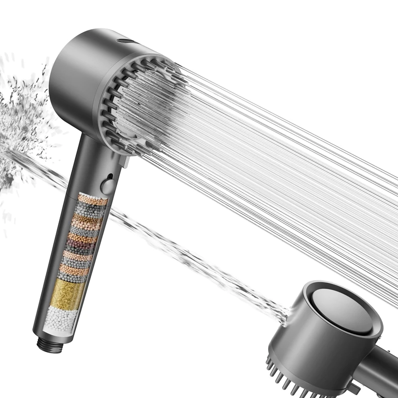 Cobbe Filter Shower Head, High Pressure Hard Water Shower Head with 20 Stage Filter, 5 Spray Mode Powerful Built-in Power Wash for Remove Chlorine - Reduces Dry Itchy Skin, Grey