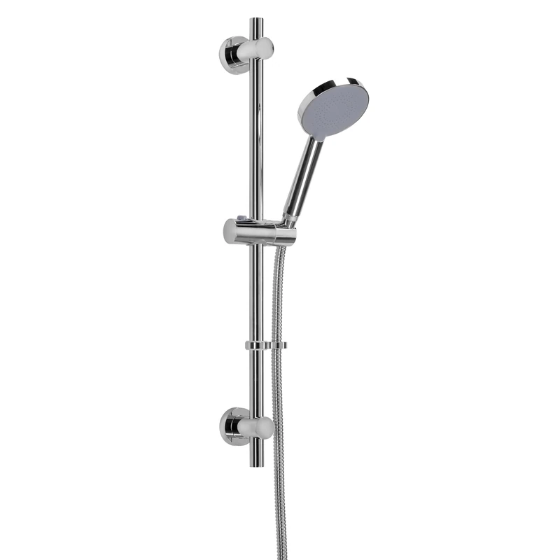 Croydex Presion Grande Pressure Boosting Shower Riser Rail Kit - 68cm Riser Rail, Powerful Shower Head, 1.75m Reinforced Stainless Steel Hose and Adjustable Slider with Flexi-Fix Wall Brackets