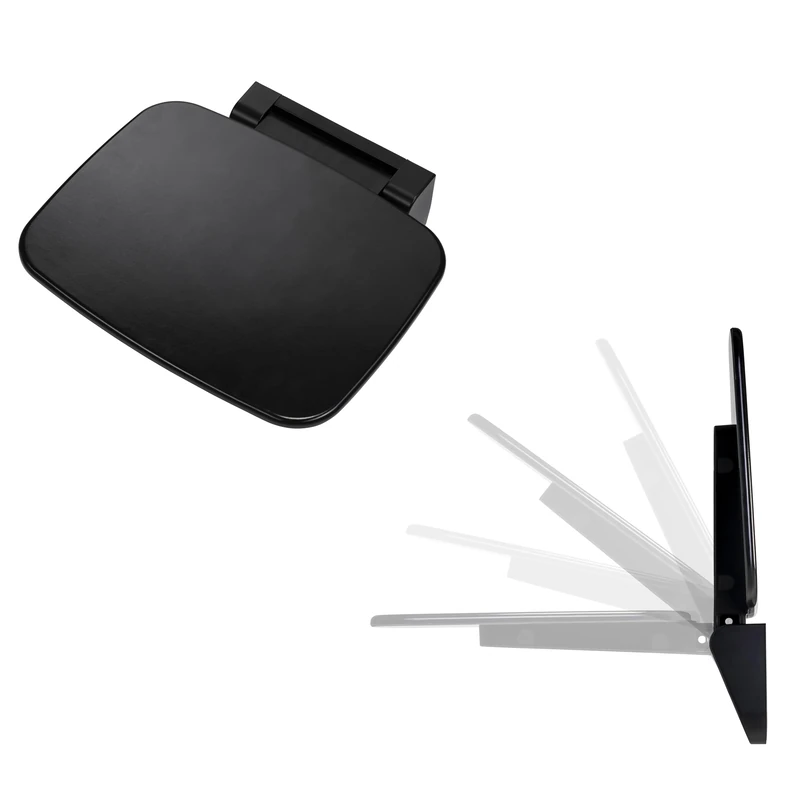 Croydex Shower Seat Wall Mounted Fold Away Space Saving, Black