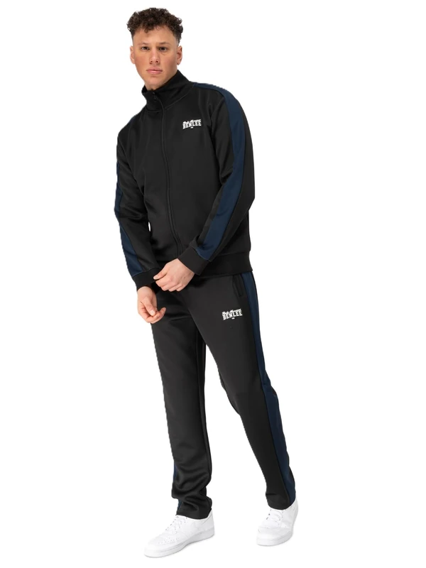BENLEE Men's Tanner Track Suit, Black/White/Navy, 3XL