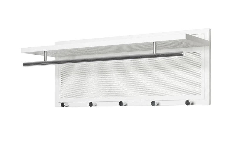 HAKU Möbel wardrobe, chrome, white, metal - Dim.: W 75 x D 26 x H 30 cm, Style: Modern