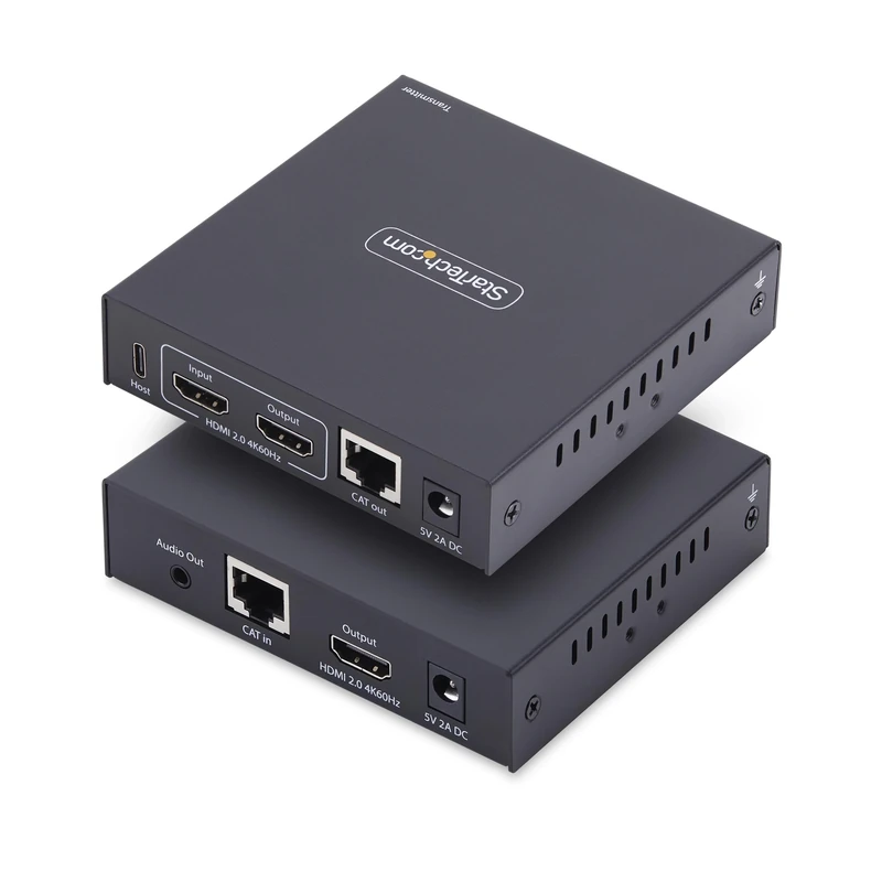 StarTech.com HDMI KVM Extender Over IP Network, 4K 60Hz, Driverless, HDMI and USB Over Ethernet/CAT6 (up to 330ft/100m), AVoIP, Tx/Rx Kit