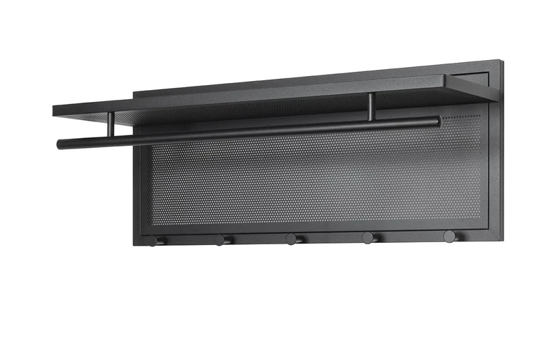 HAKU Möbel wardrobe, black, metal - Dim.: W 75 x D 26 x H 30 cm, Style: Modern