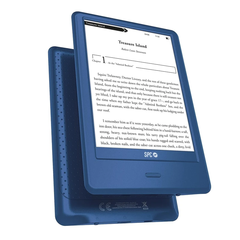 SPC Dickens Light 2 Pro – E-book with a 6-inch, touch, E-Ink screen | Adjustable brightness and colour temperature | 8GB for more than 8,000 books | 1 month autonomy | Light and thin | USB-C | Blue