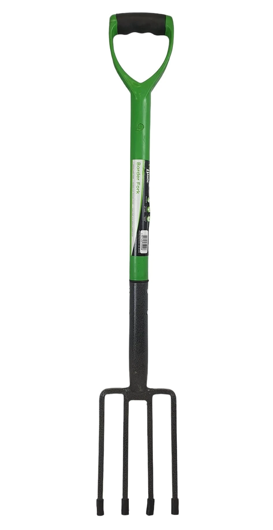 Easy Shopping® Border Fork Carbon Steel with Soft Grip D Handle with 4 prong head Strong Versatile and Durable Heat Treated and Oil Cooled Metal perfect for Gardeners Builder Industrial Work