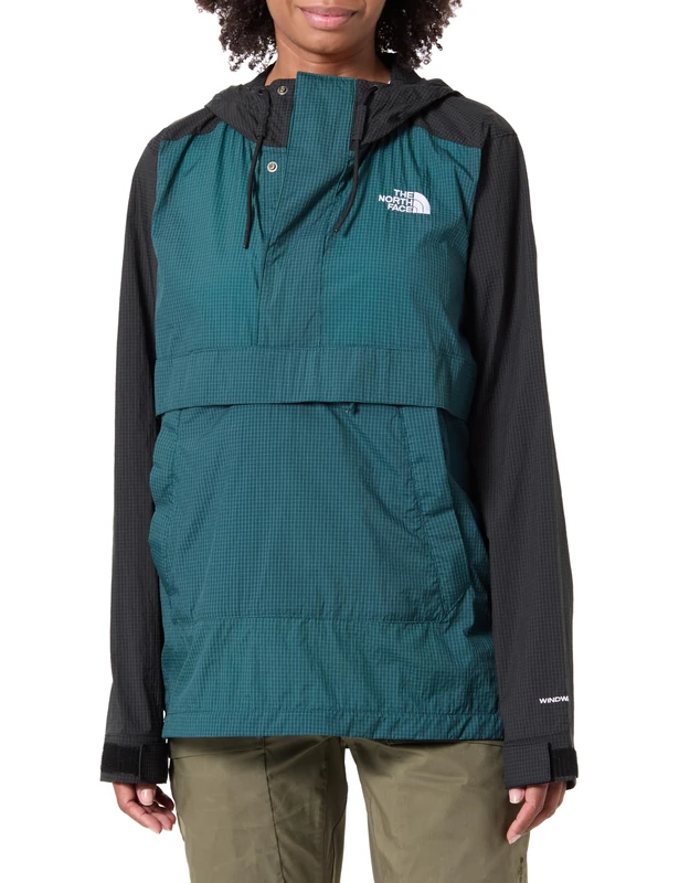 THE NORTH FACE NF0A8FMR5861 U ERSA WIND ANORAK Deep Nori Unisex Jacket TNF Black Size XXS