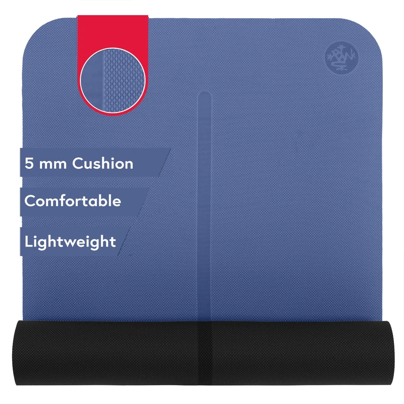 Manduka Begin Yoga Mat - Perfect for Beginners in Yoga & Pilates, Women and Men, 5mm Thick, Reversible, 68 inch (172cm) Moon Black