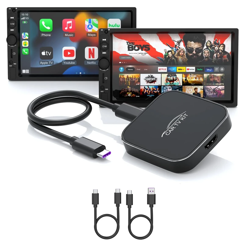 Car TV Mate Pro with Wireless CarPlay, 2025 New HDMI Multimedia Adapter for TV Sticks, Game Consoles, Set-Top Boxes, Screen Throwers, and Magic Box Support