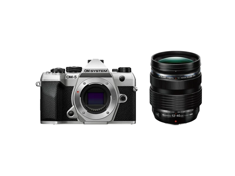 OM SYSTEM OM-5 Mark II MFT camera with M.Zuiko Digital ED 12-40mm F2.8 PRO II, 20MP Live MOS sensor, 5-axis IS, IP53 weather-sealed, 50MP handheld High-Res shot, Silver