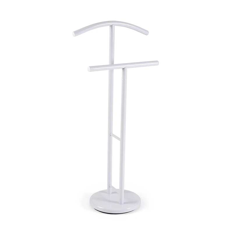 Versa Begna Modern Multifunctional Nightstand with 2 Hangers for Men's or Women's Clothes, Measurements (H x L x W) 100 x 28.5 x 45 cm, Steel, Black