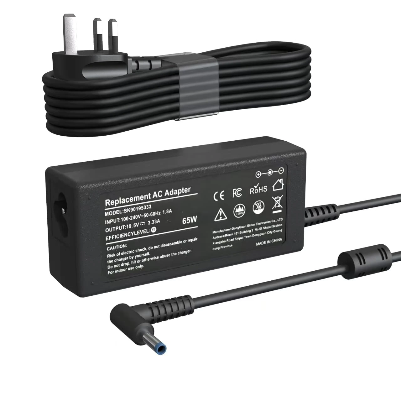 Riabwwox 65W Laptop Charger Compatible with HP ProBook 440 450 455 470 640 645 G3 G4 G5 G6, EliteBook 830 840 850 725 735 755, Pavilion 11 13 14 15 17, 250-G7 250-G6 AC Adapter Power (4.5 X 3mm)