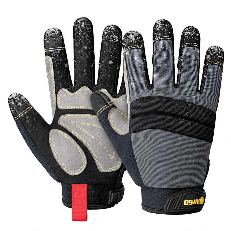 KAYGO Thermal Mechanic Work Gloves KG127W, Insulated Double Liner, Heavy Duty, Improved Dexterity, Excellent Grip, Ideal for Winter Construction Automotive DIY Outdoor Jobs (XX-Large, Grey Black)