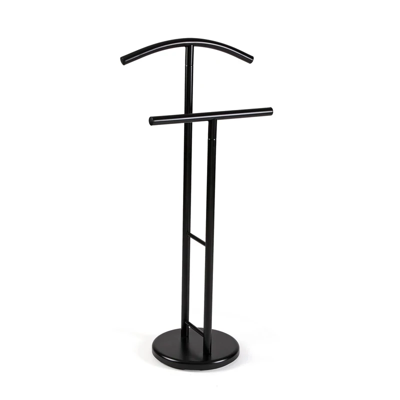 Versa Begna Modern Multifunctional Nightstand with 2 Hangers for Men's or Women's Clothes, Measurements (H x L x W) 100 x 28.5 x 45 cm, Steel, White