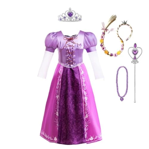 Lito Angels Princess Rapunzel Fancy Dress Up Costume Birthday Party Purple Gown for Kids Girls