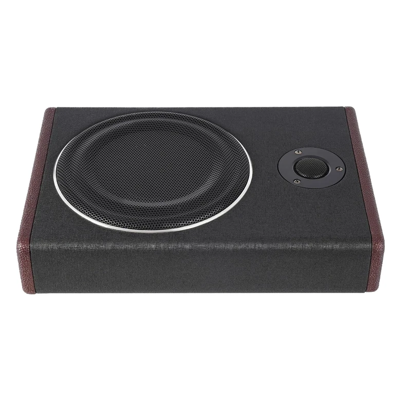 niorttkx 8-Inch Low-Profile Amplified Subwoofer System Car Audio, 600W Subwoofer Under Seat Compact Active Bass Enclosure, Car Stereo Powered Dubwoofer Amplificado (European Standard)