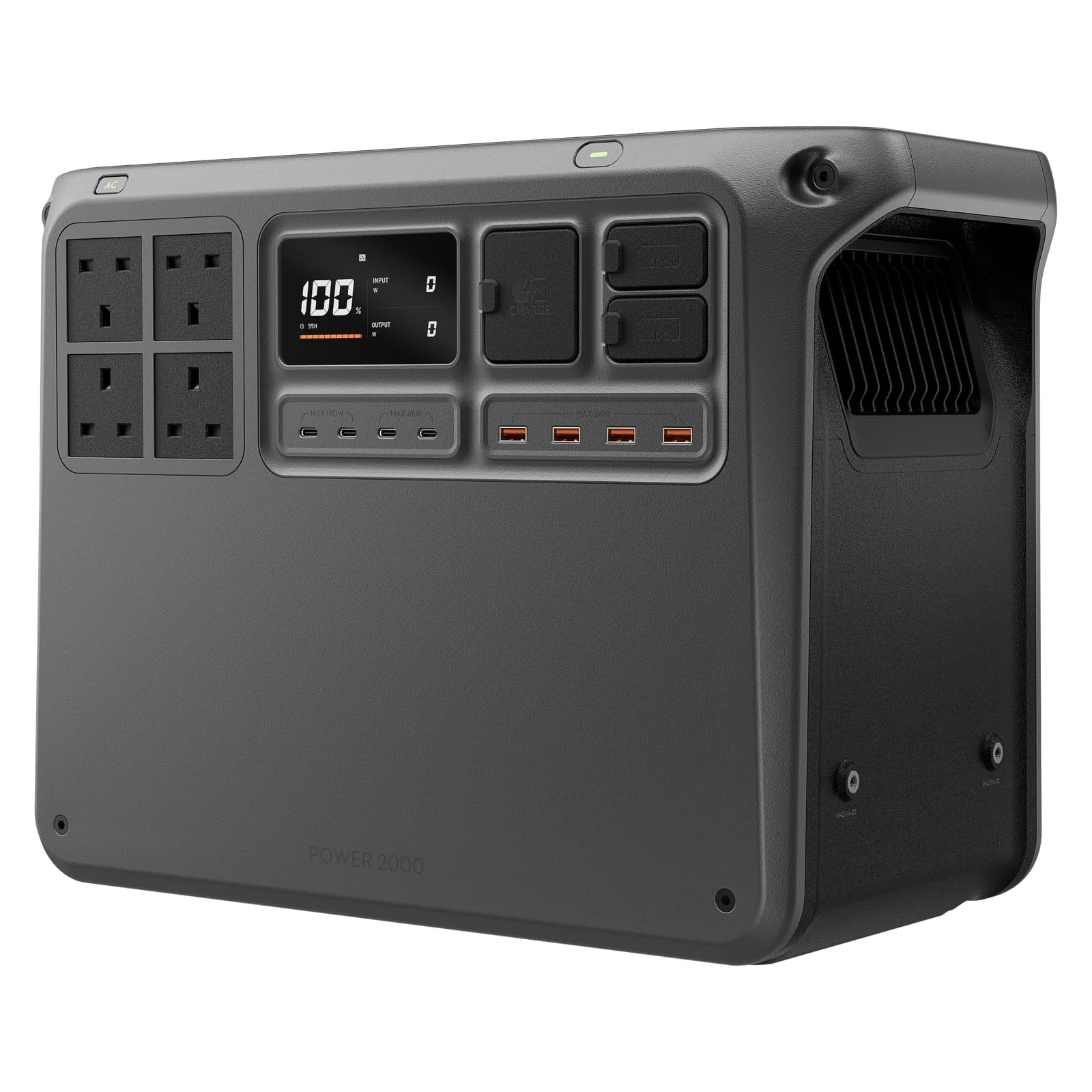 DJI Power 2000 Portable Power Station, 2048Wh LFP Battery, Compact Size, 3000W Stable Output, 0-80% Recharge in 45 Mins, Electric Generator for Home, Camping & RVs, Off-Grid