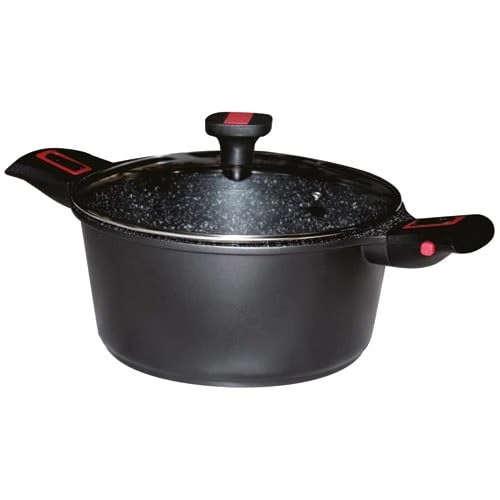 Cooking Pot with Glass Lid 26 cm Granite Pro Ceramic