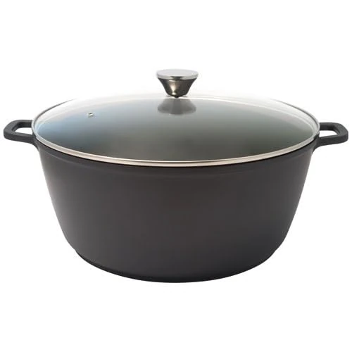 High Slow Cooker 36 cm + Glass Lid – 13.4 Lt – Cast Aluminium Ceramic