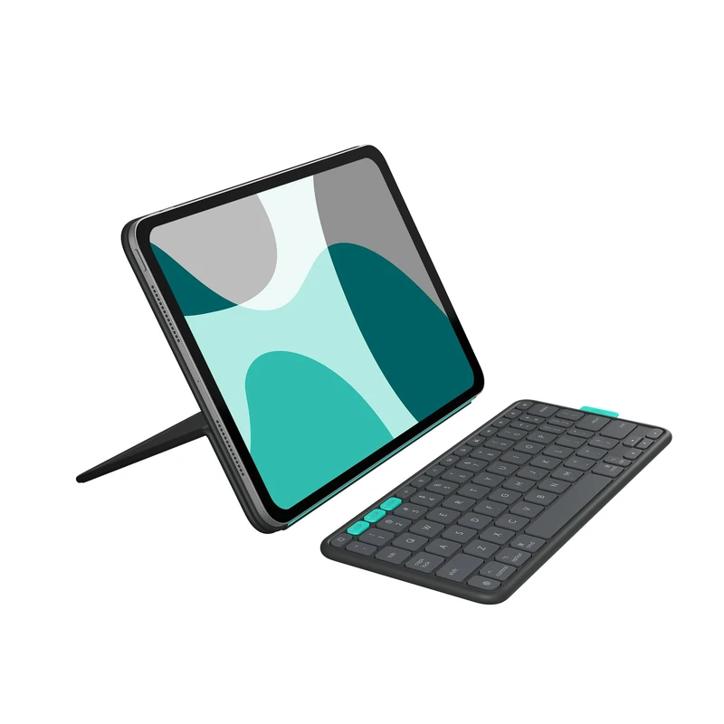Logitech Flip Folio, Keyboard Case for iPad Pro 11-inch (M4) & iPad Air 11-inch (M2 & M3)(5th Gen - 2024) - Protective & Stowable Bluetooth Keyboard Case, Multi-Device - Graphite - QWERTZ