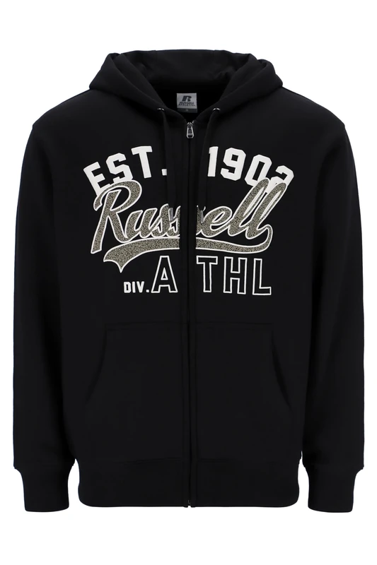 Russell Athletic Hit-Zip Through Hoody Black/White
