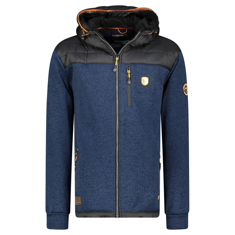 Geographical Norway Toledoama Men – Men's Fine Fleece Zip – Autumn Winter Spring Warm Men's Jacket – Long Sleeve Soft Fur Pullover Comfortable Outdoor (Navy 3XL), Marine, 3XL