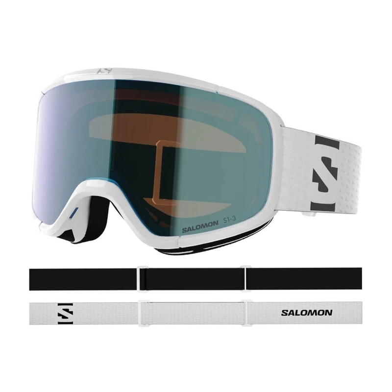 Salomon AKSIUM 2.0 PHOTO Goggles, Unisex Anti-Fog Ski Goggles for Trail Running and Mountain Adventures, White/Blue