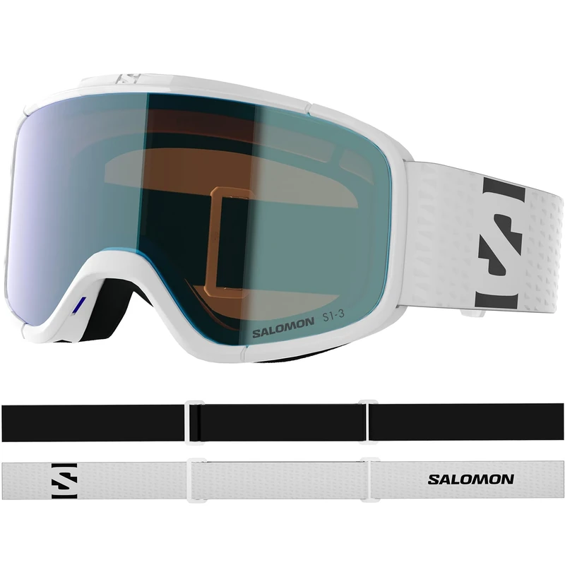 Salomon AKSIUM 2.0 S PHOTO Goggles, Unisex Anti-Fog Ski Goggles for Trail Running and Mountain Adventures, White/Blue