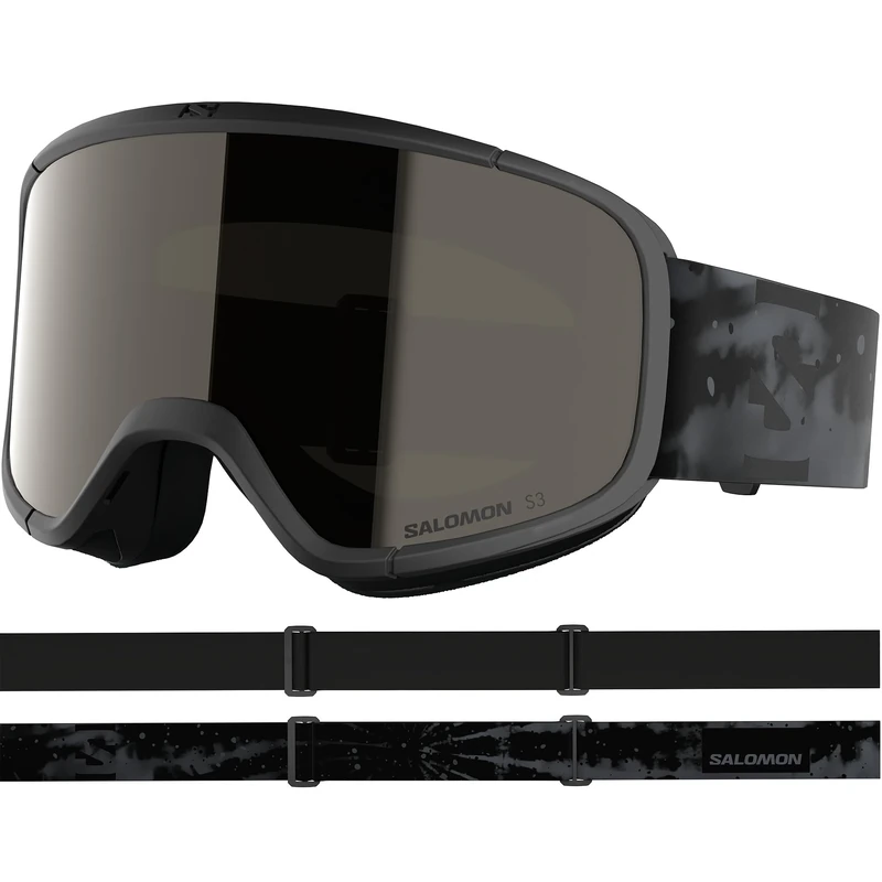 Salomon AKSIUM 2.0 Goggles, Unisex Anti-Fog Ski Goggles for Trail Running and Mountain Adventures, Black Tie Die/Black