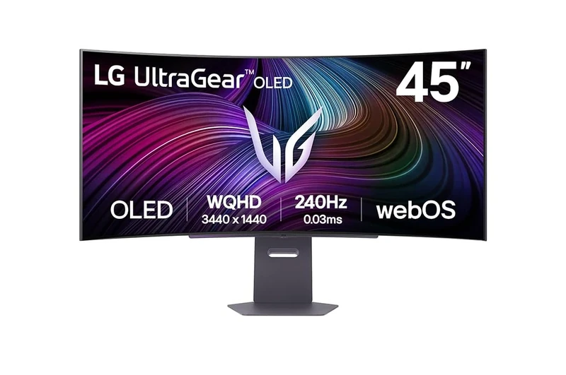 LG UltraGear OLED GX9s SMART Gaming Monitor 45GX90SA-B - WOLED UWQHD 1440p Curved 45 Inch, 240Hz, 0.03ms, HDR 400, webOS AI, Speakers, Wi-Fi, Bluetooth, DP 1.4, HDMI 2.1, USB-C