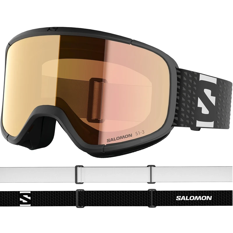 Salomon AKSIUM 2.0 PHOTO Goggles, Unisex Anti-Fog Ski Goggles for Trail Running and Mountain Adventures, Black/Red