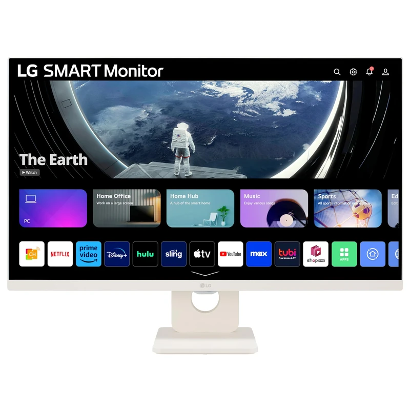 LG SMART Monitor 27U511SA-W - Full HD 1080p IPS 27 Inch, 100Hz, 5ms Response Time, Built-in Speakers, Wifi & Bluetooth Connectivity, Virtually Borderless, webOS Smart TV Apps, Remote Control, White