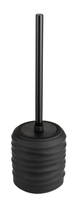 Illana Toilet Brush Set Freestanding Ceramic Toilet Brush Soft Touch Coating Stainless Steel Black Cylinder Shape Diameter 8.5 cm Height 38.5 cm