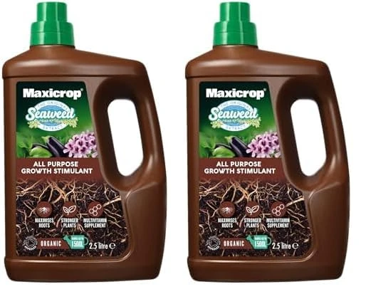 Maxicrop POPGS4TL Original Seaweed Extract Organic Plant Growth Stimulant, 2.5L - Natural Seaweed Extract Fertiliser - Boosts Healthy Root Development - Approved for Organic Growing - Plant Nutrition