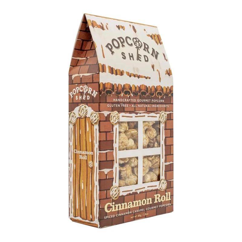 Popcorn Shed Cinnamon Roll Gourmet Popcorn (1 x 80g) - Spiced Cinnamon Caramel Gourmet Popcorn, Easy & Low Calorie Snack, Perfect for Parties, Movie Nights & Gifting