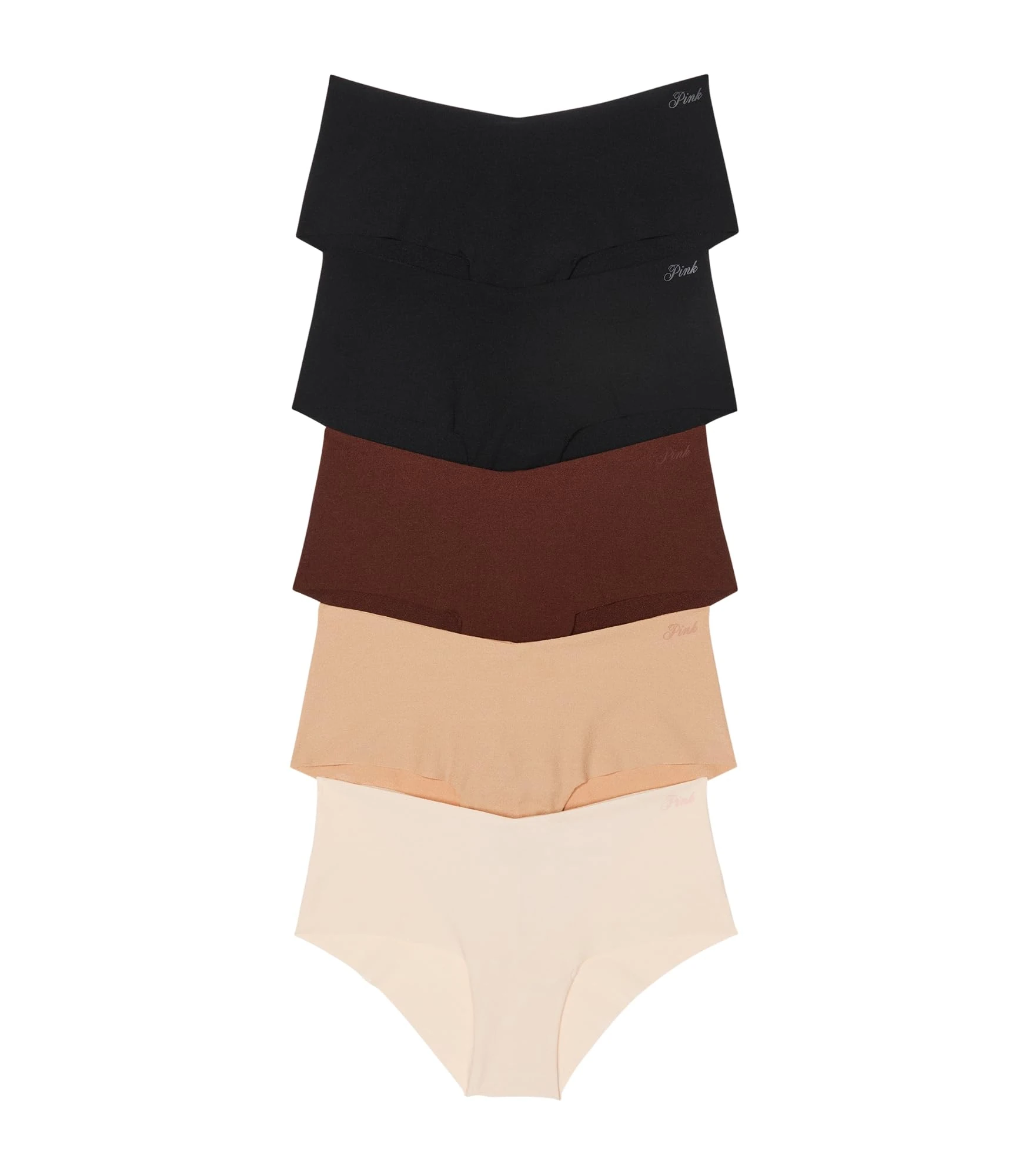 Victoria's Secret PINK No Show Lace Cheekster Panty Pack, Underwear for Women (XS-XXL), Nude Pack, M