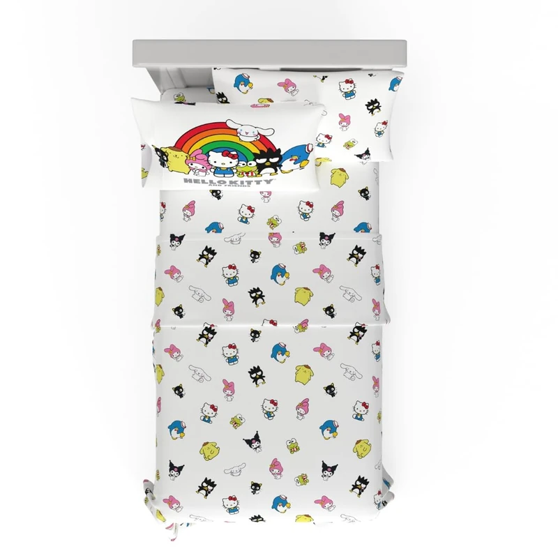 Franco Collectibles Hello Kitty & Friends Bedding Super Soft Cozy Cotton 3 Piece Twin Sheet Set, (Officially Licensed Product)