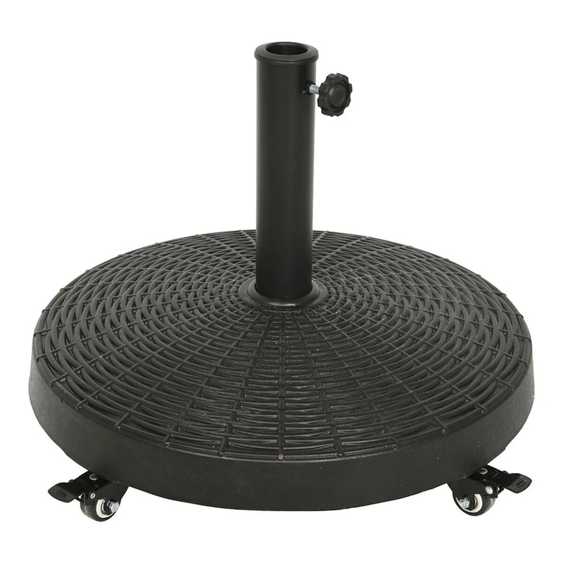 Parasol Base 841097 Black Polyethylene Steel with Wheels Ø 52 cm - Brand: BigBuy Garden - EAN: 8720093394504